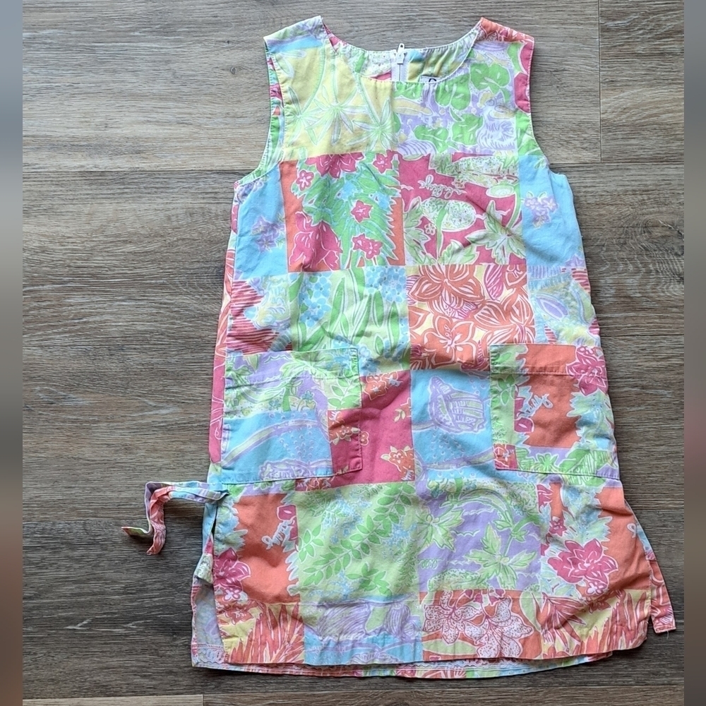 Lilly Pulitzer Size 4 Patchwork Shift With Pockets and Side Bows